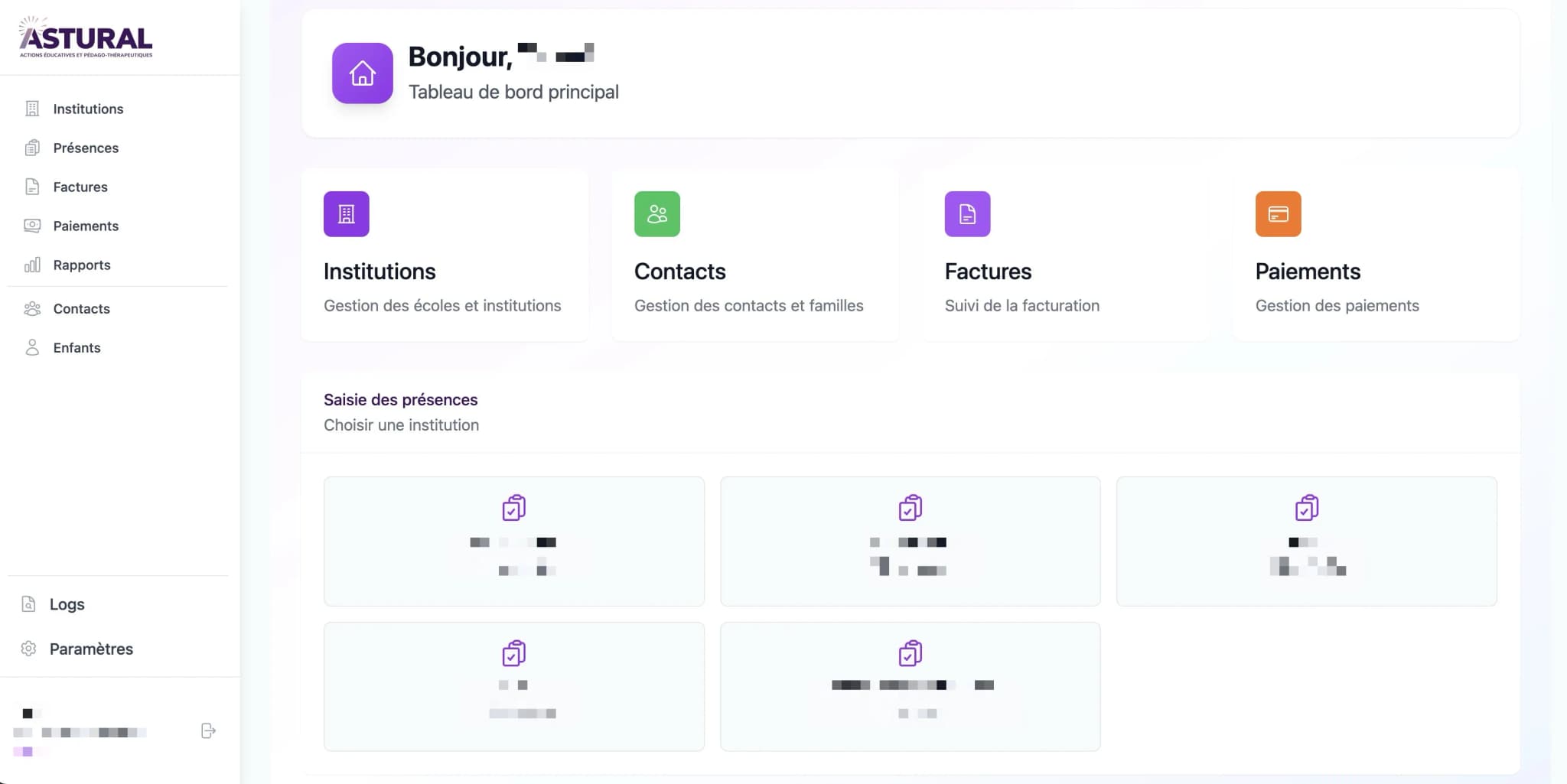 Meal billing system for Astural Foundation
